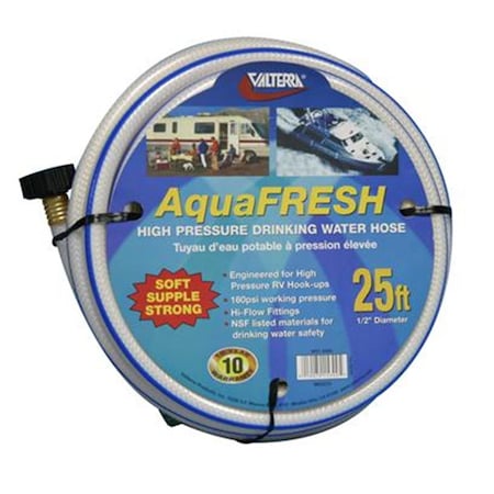 Valterra VALTERRA LLC W015300 Fresh Water Hose, White, 0.5 In. X 25 Ft. VA320834